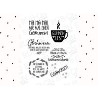 Rub-On Sticker Randlos „Glühwein" Glänzend Und Leicht Erhaben A6 von Markuskreativ