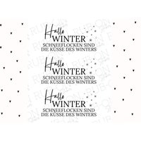 Rub-On Sticker Randlos „Hallo Winter" Glänzend Und Leicht Erhaben A6 von Markuskreativ