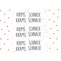 Rub-On Sticker Randlos „Kirms Krams" Glänzend Und Leicht Erhaben A6 von Markuskreativ