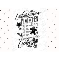 Rub-On Sticker Randlos „Lebkuchen Rezept" Glänzend Und Leicht Erhaben A6 von Markuskreativ