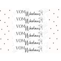 Rub-On Sticker Randlos „Vom Nikolaus" Glänzend Und Leicht Erhaben A6 von Markuskreativ