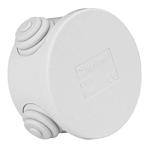 Marlanvil Abzweigdose Ø65x35 IP44 Aufputz Runde Installationsdose mit Drosseln 0011 Grau Polykarbonat Wasserfest Kabel von MARLANVIL
