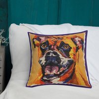 Boxer Hundekissen, Original Kunst Haustierportrait, Sofakissen, Geschenke Für Hundemama, Hundeliebhaber, Boxerbesitzer, Kissen Mit Hund von MarleeImagines