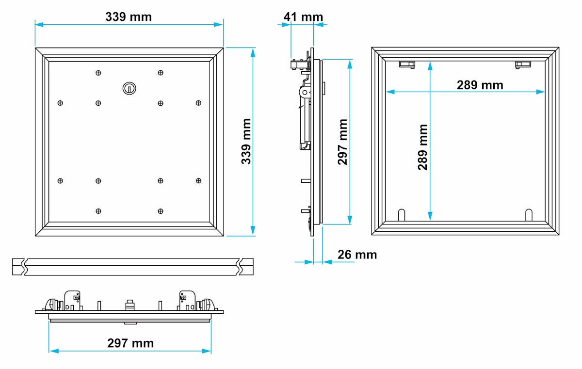 Brandschutz Revisionsklappe Alumatic Safe F/EI30 300x300 mm von Marley