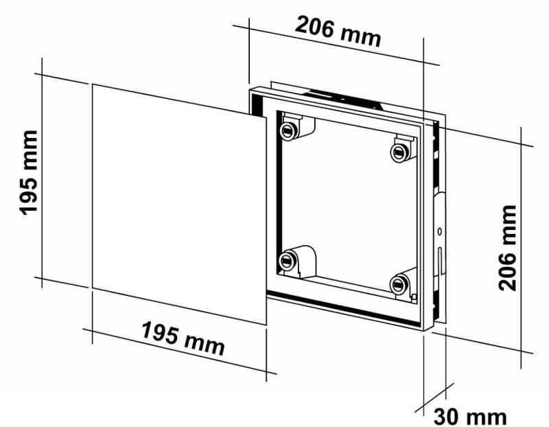 Fliesenrahmen aus Kunststoff mit Magneten Trägerplatte Stahlblech 206X206 mm von Marley