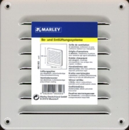 Marley Aluminium Lüftungsgitter Gitter 155x155 weiß wetterfest von Marley