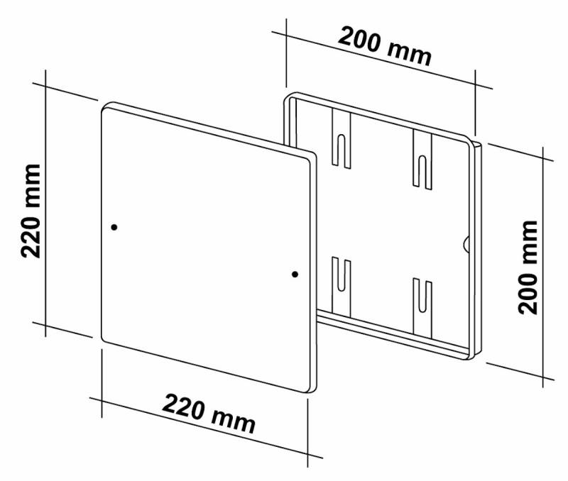 Revisionsabdeckung aus Edelstahl 200x200 mm von Marley