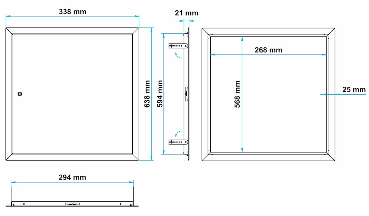 Revisionstür weiß beschichtet, mit Schloss 300X600 mm von Marley