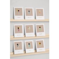 Postkarten-Set „Cocktails" Polaroid Karten Mit Cocktail-Katzen Illustration von MarliDesignStudio