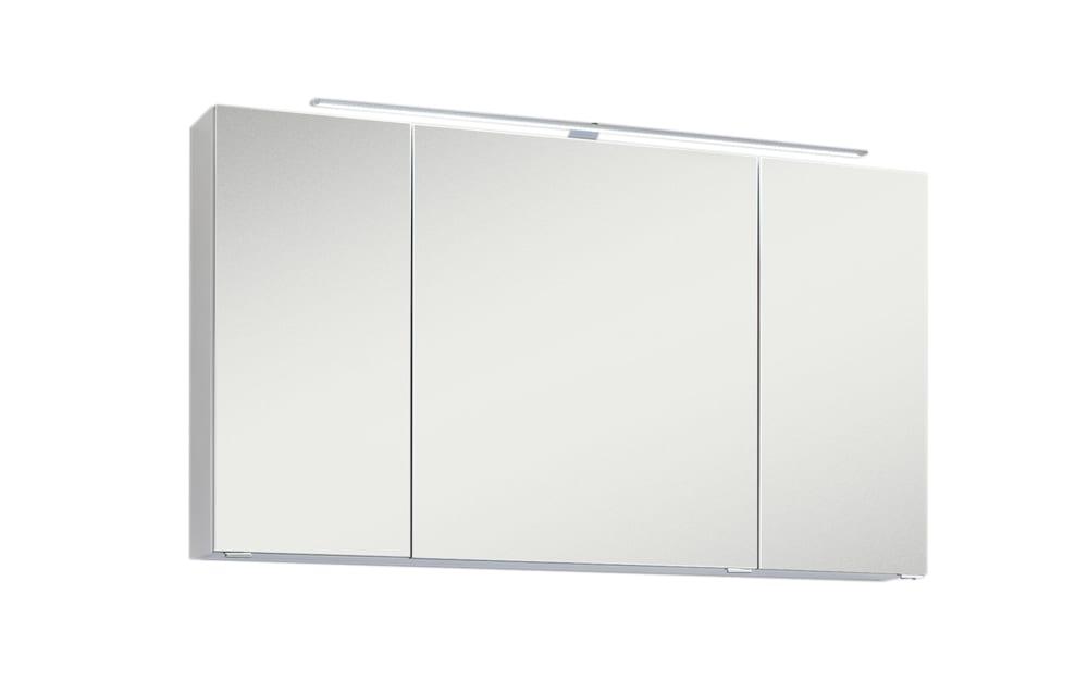 Spiegelschrank 3040, weiß glanz, inkl. LED-Aufbauleuchte von Marlin