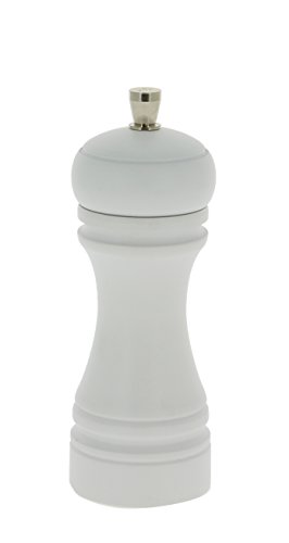 MARLUX 345 Salzmühle aus lackiertem Buchenholz und Edelstahl, 14 cm, Mattweiß von Marlux