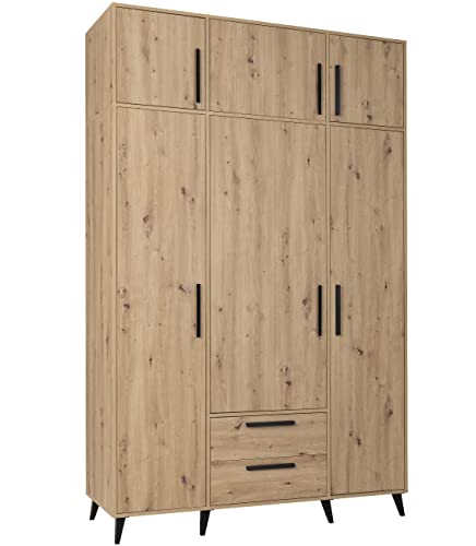 Marmex Kleiderschrank Holz mit Schubladen Kommode Regal Sideboard Hochschrank mit Schubladen für Schlafzimmer und Ankleideräume 150x240 cm Arti 1N von Marmex Meble