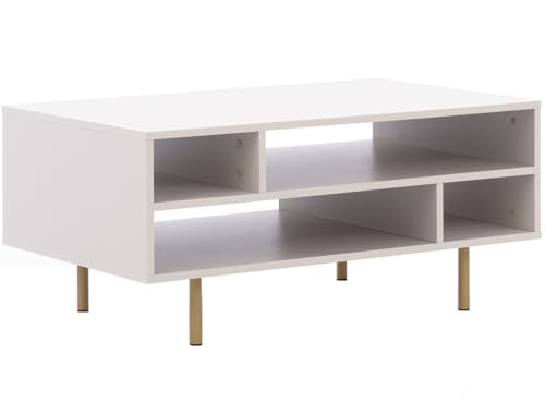 Marmex Nubia 03C Couchtisch mit Ablageflächen für Esszimmer, Wohnzimmer, Kaffeetisch 100x45x60 in Zwei Farben (Cashmere) von Marmex Meble