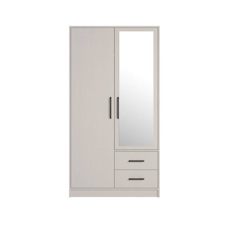 Marmex Möbel Drehtürenschrank SMART 3C+Spiegel zweitüriger Garderobenschrank 100 x 190 x 56 Kleiderstange, Schubladen, Spiegel, Kleiderschrank von Marmex Möbel
