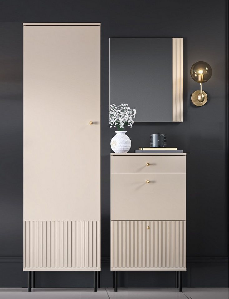 Marmex Möbel Garderoben-Set SOPHIE SET L eintüriger Schrank Schuhkipper Spiegel Flur, (3-St) von Marmex Möbel