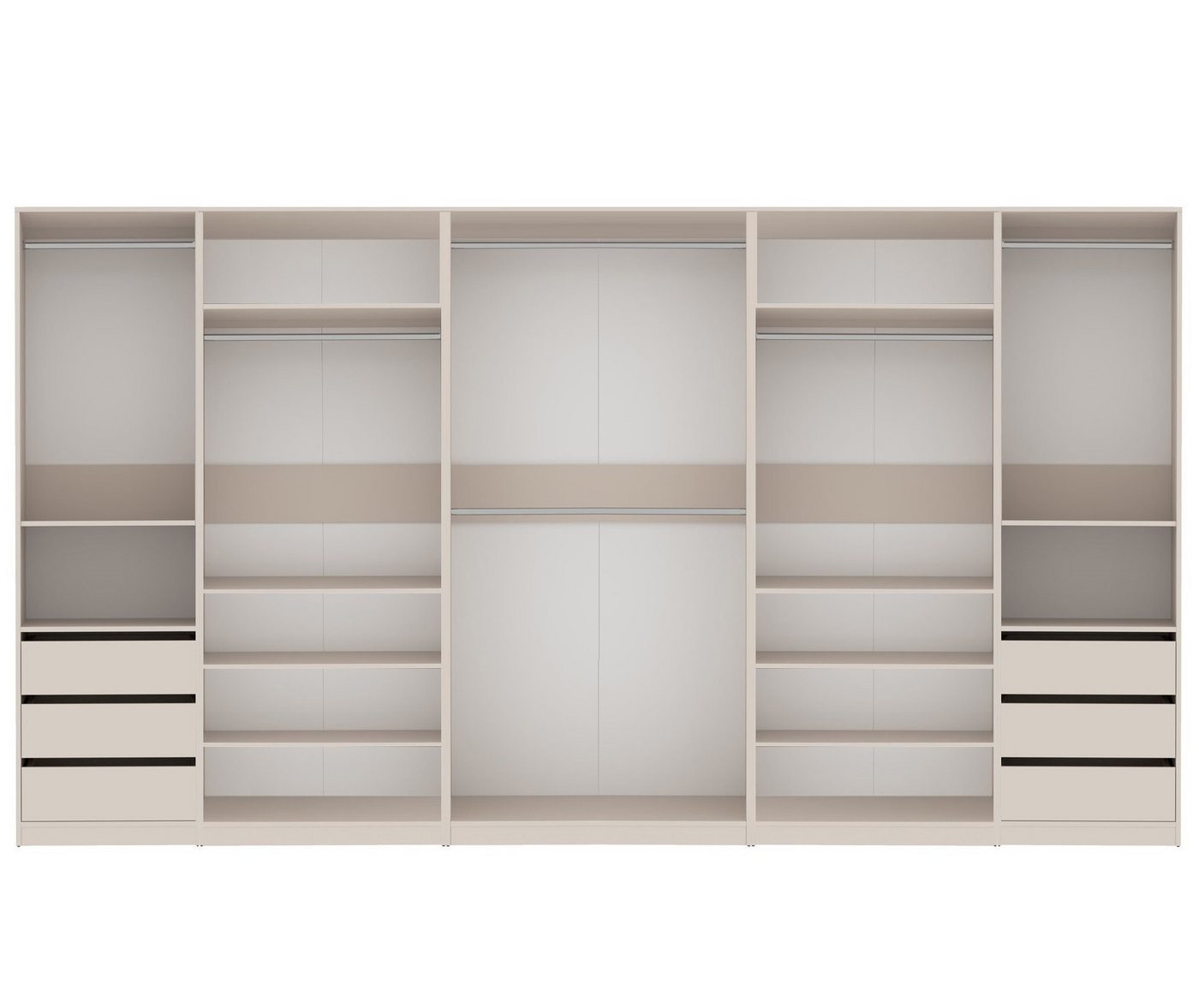 Marmex Möbel Garderoben-Set TRES SET S offener Kleiderschrank Eckgarderobe Ankleidezimmer, (5-St), 6 Schubladen, 6 Kleiderstangen von Marmex Möbel