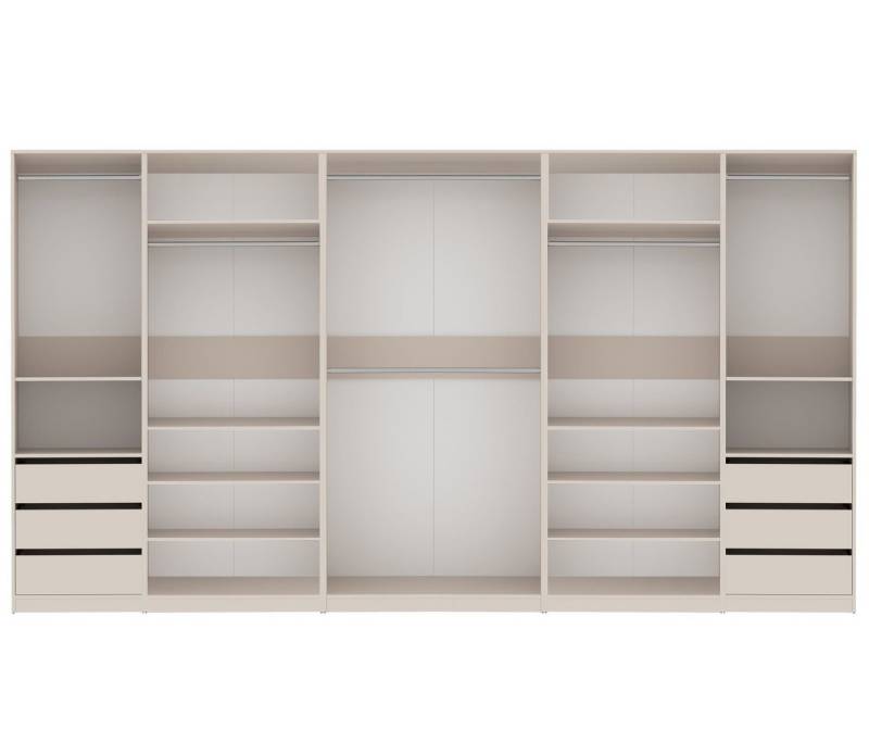 Marmex Möbel Garderoben-Set TRES SET S offener Kleiderschrank Eckgarderobe Ankleidezimmer, (5-St), 6 Schubladen, 6 Kleiderstangen von Marmex Möbel