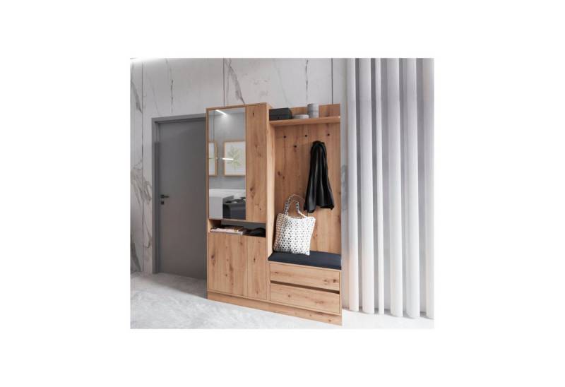 Marmex Möbel Garderobenschrank ARTI mit Spiegel und Schubladen von Marmex Möbel