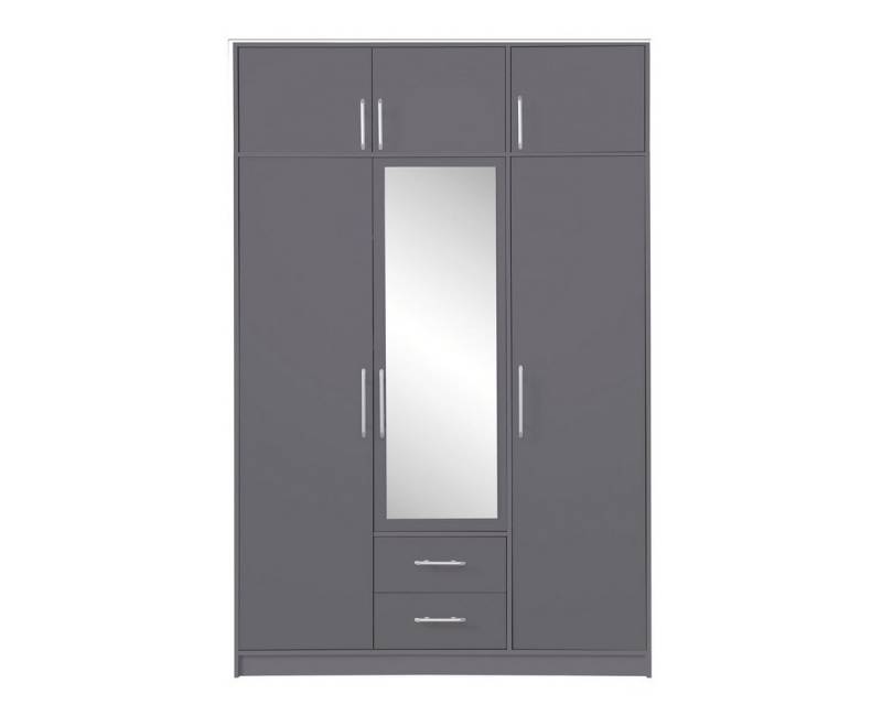 Marmex Möbel Garderobenschrank SMART 2+Spiegel/N Kleiderschrank Spiegelschrank 150 x 230 x 56 (2-St) Drehtürenschrank, Kleiderstange, Spiegel, 2 Schubladen, Schrankaufsatz von Marmex Möbel