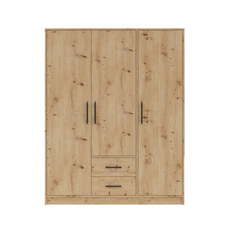 Marmex Möbel Garderobenschrank SMART 2 dreitüriger Mehrzweckschrank für den Flur 150x190x56 (1-St) Kleiderstange, 2 Schubladen, Kleiderschrank von Marmex Möbel