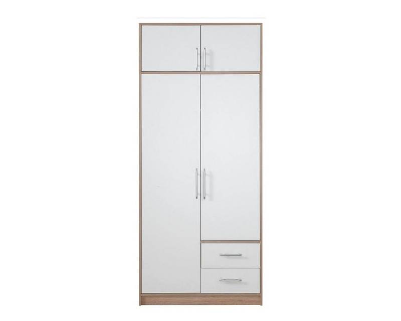 Marmex Möbel Garderobenschrank SMART 3N Kleiderschrank Mehrzweckschrank 100 x 230 x 56 Schrankaufsatz (2-St) 2 Schubladen, Kleiderstange von Marmex Möbel