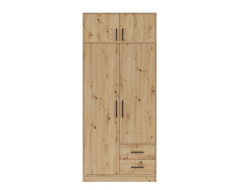 Marmex Möbel Garderobenschrank SMART 3N Kleiderschrank Mehrzweckschrank 100 x 230 x 56 Schrankaufsatz (2-St) 2 Schubladen, Kleiderstange von Marmex Möbel