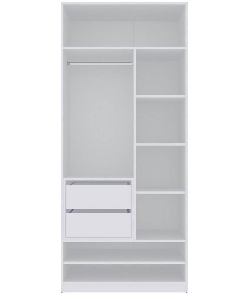 Marmex Möbel Garderobenschrank TRES 13B moderner offener Kleiderschrank mit zwei Schubladen 90x206x51 (2-St) Ankleidezimmer, Kleiderstange von Marmex Möbel