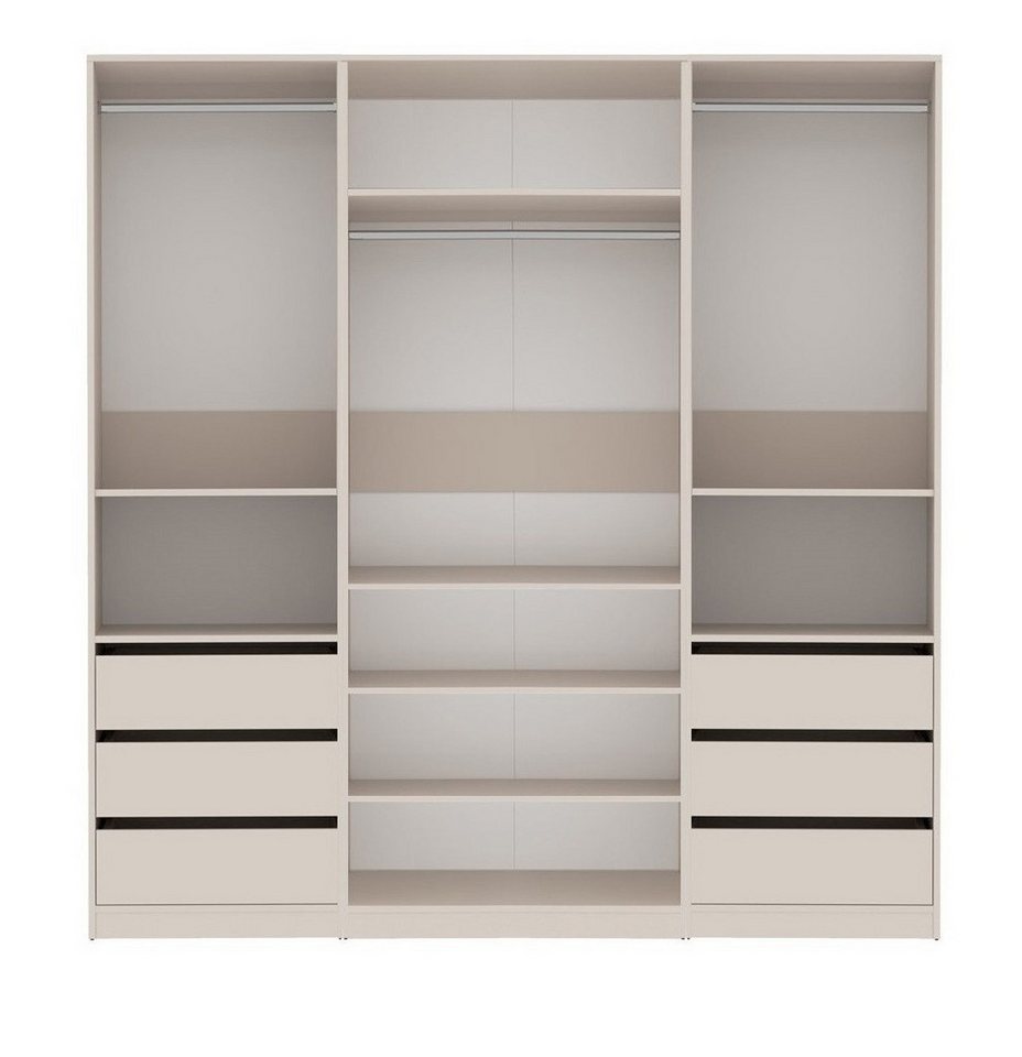Marmex Möbel Garderobenschrank TRES SET T Kleiderschrank Modulschrank Ankleidezimmer 200 x 206 x 51 (3-St) 6 Schubladen, 3 Kleiderstangen von Marmex Möbel
