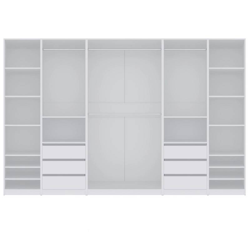 Marmex Möbel Garderobenschrank TRES SET U/B Schrank Set begehbarer Kleiderschrank Ankleidzimmer (5-St) 4 Kleiderstangen, viel Stauraum 6 Schubladen von Marmex Möbel