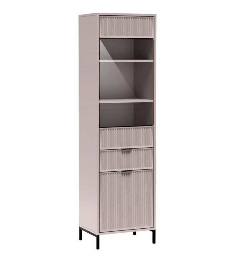Marmex Möbel Glasvitrine LINKASTYLES 05 hoher zweitüriger Vitrinenschrank mit Schublade von Marmex Möbel