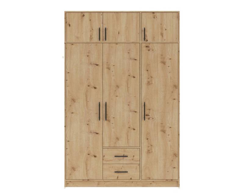 Marmex Möbel Kleiderschrank SMART 2N Garderobenschrank mit Schrankaufsatz 150 x 230 x 56 (2-St) Kleiderstange, 2 Schubladen, Mehrzweckschrank von Marmex Möbel