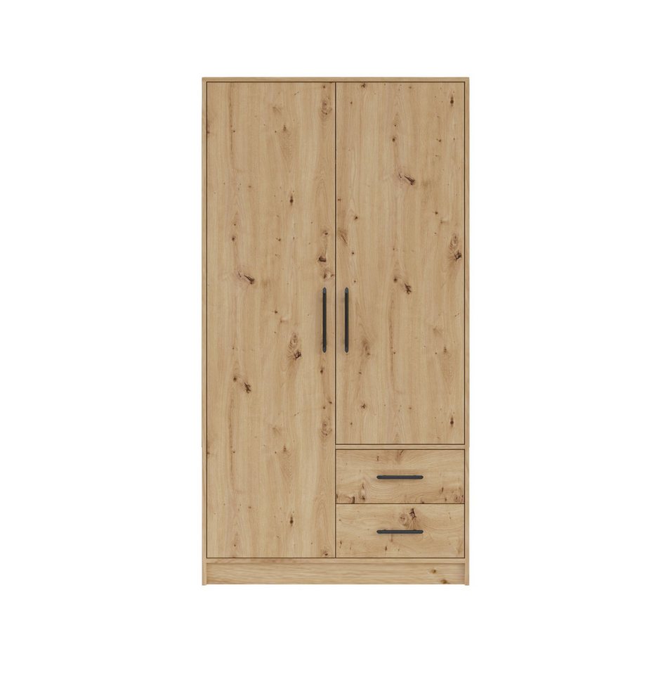 Marmex Möbel Kleiderschrank SMART 3 zweitüriger Garderobenschrank Mehrzweckschrank 100x190x56 Kleiderstange, Schubladen Marmex Möbel Kleiderschrank SMART 3 zweitüriger Garderobenschrank Mehrzweckschrank 100x190x56 Kleiderstange, Schubladen von Marmex Möbel