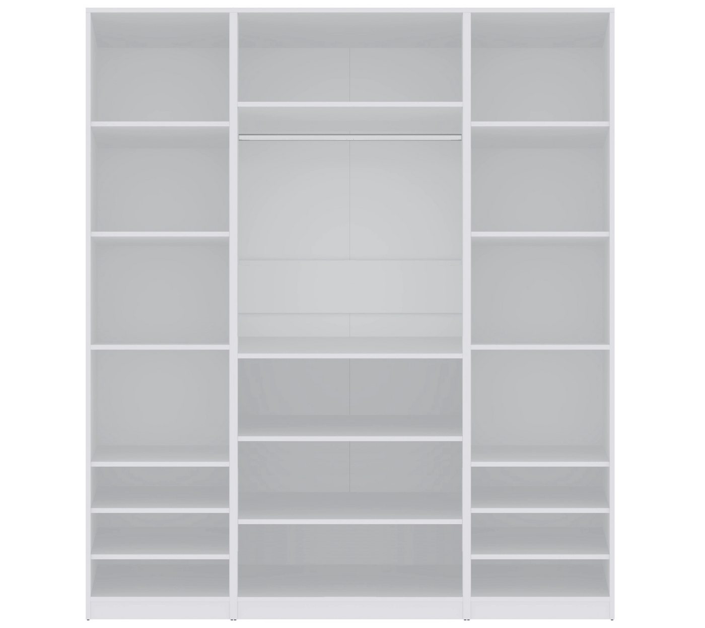 Marmex Möbel Kleiderschrank TRES SET W/B offener Ankleidezimmerschrank Garderobenschrank (3-St) Stauraum,1 Kleiderstange, Einlegeböden von Marmex Möbel