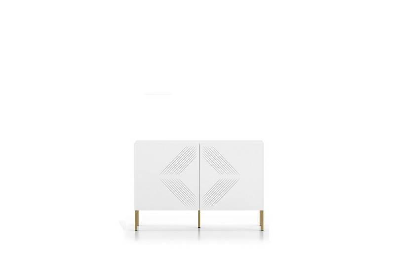 Marmex Möbel Kommode CLEARING 03 N zweitüriges Sideboard weiß Wohnzimmer Esszimmer von Marmex Möbel