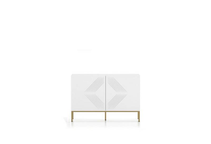 Marmex Möbel Kommode CLEARING 03 zweitüriges Sideboard weiß Wohnzimmer Esszimmer von Marmex Möbel