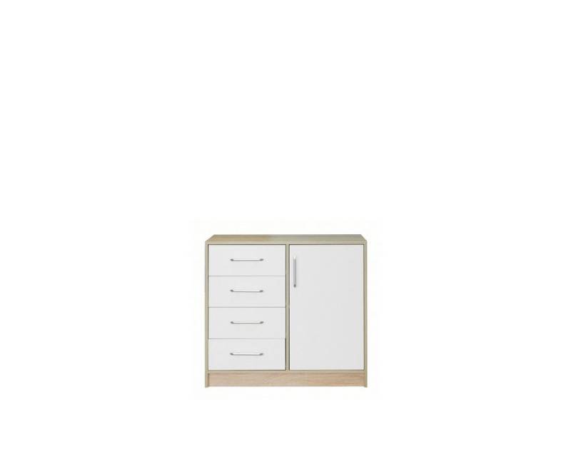 Marmex Möbel Kommode SMART 90/K2 eintürige Kombikommode mit 4 Schubladen 90 x 84 x 40, Sideboard von Marmex Möbel