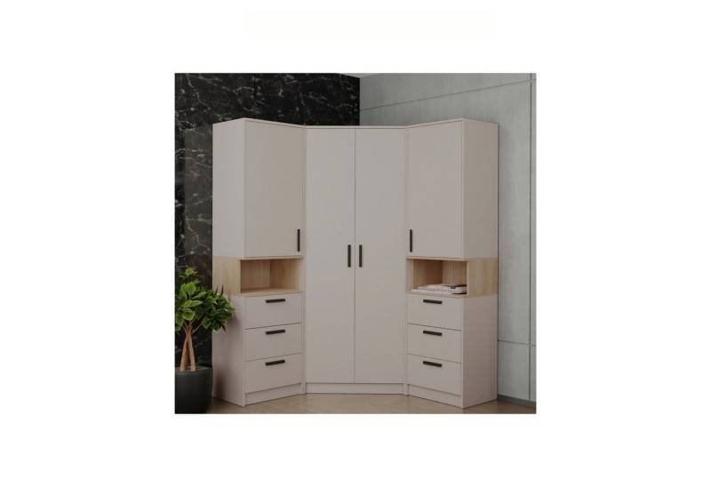 Marmex Möbel Mehrzweckschrank-Set Grant Set 17 C, (3-St., 2 Regale, 1 Eckschrank), Türen mit Soft-Close-System von Marmex Möbel