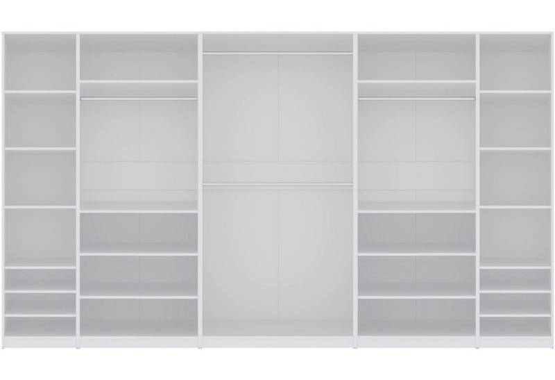 Marmex Möbel Mehrzweckschrank-Set TRES SET X/B großer Kleiderschrank mit 4 Kleiderstangen Eckgarderobe, (5-St), Kleiderstangen, Einlegeböden, Stauraum von Marmex Möbel