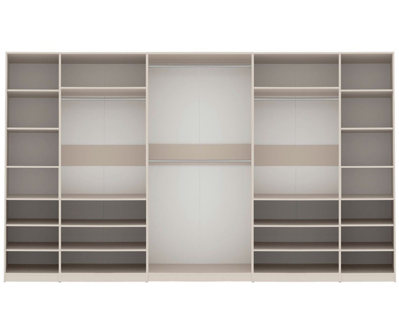 Marmex Möbel Mehrzweckschrank-Set TRES SET X großer Kleiderschrank mit Eckgarderobe Ankleidezimmer, (5-St), 4 Kleiderstangen, Einlegeböden, Stauraum von Marmex Möbel