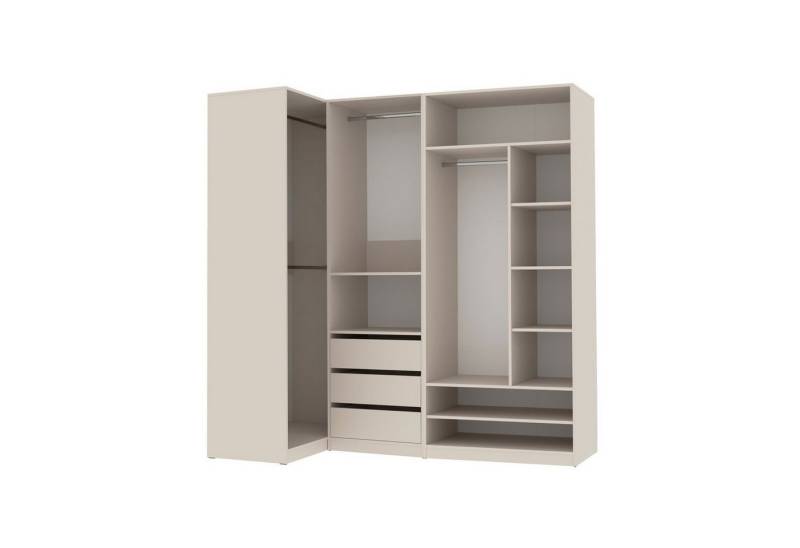 Marmex Möbel Mehrzweckschrank TRES SET P Garderobenschrank Kleiderschrank Modulschrank (3-St) 4 Kleiderstangen, offener Eckkleiderschrank, 3 Schubladen von Marmex Möbel