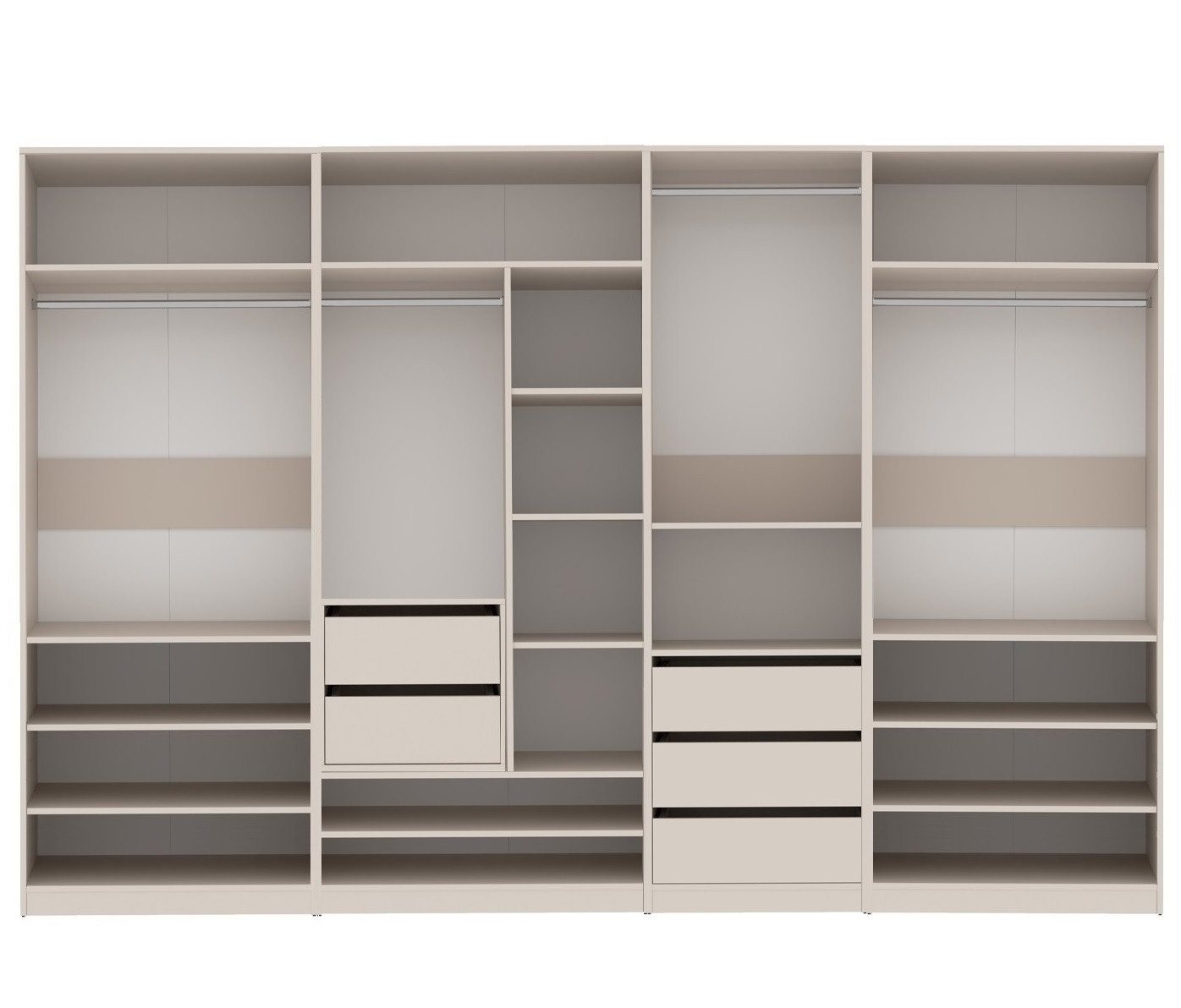 Marmex Möbel Mehrzweckschrank TRES SET Z offener Schrank Set begehbarer Kleiderschrank (5-St) 4 Kleiderstangen, 5 Schubladen von Marmex Möbel