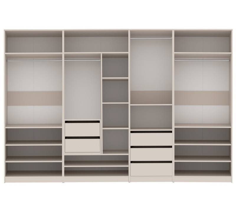 Marmex Möbel Mehrzweckschrank TRES SET Z offener Schrank Set begehbarer Kleiderschrank (5-St) 4 Kleiderstangen, 5 Schubladen von Marmex Möbel