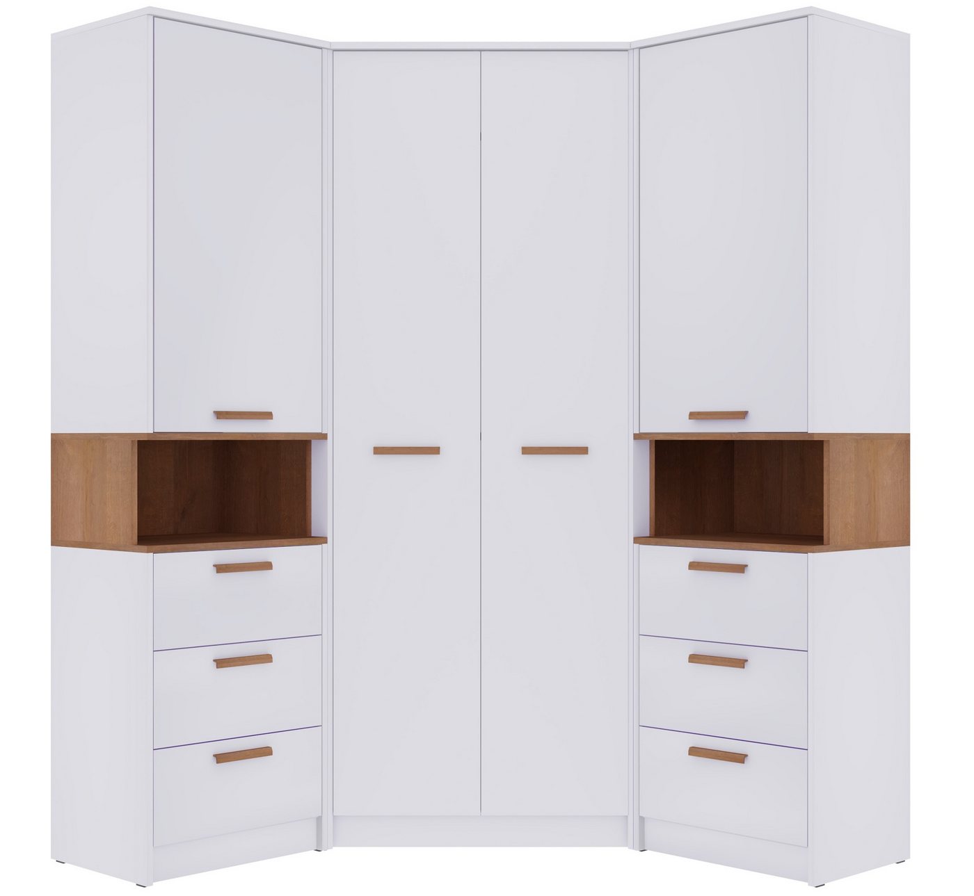 Marmex Möbel Schrank-Set GRANT SET 17N, (3-St., 2 Regale, Eckschrank), Soft-Close-Türen von Marmex Möbel