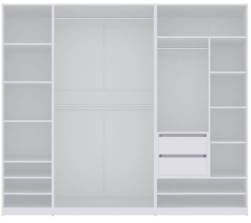 Marmex Möbel Schrank-Set TRES F/B großer offener Kleiderschrank mit Kleiderstangen Stauraum, (4-St), Garderobenschrank, mit Container 2 Schubladen von Marmex Möbel