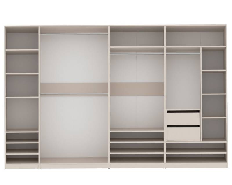 Marmex Möbel Schrank-Set TRES SET B offener großer Garderobenschrank begehbarer Kleiderschrank, (5-St), viel Stauraum, Ankleidezimmer, Schubladen von Marmex Möbel