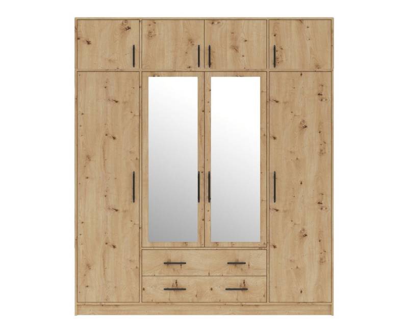 Marmex Möbel Spiegelschrank SMART 1+Spiegel/N Mehrzweckschrank Kleiderschrank 200 x 230 x 56 (2-St) Schrankaufsatz, viel Stauraum, 2 Schubladen von Marmex Möbel