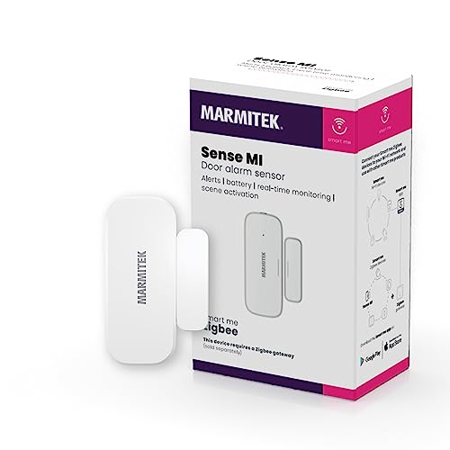 Zigbee Fenstersensor - Marmitek Sense MI - Zigbee 3.0 - Door Alarm Sensor - Detektiere das öffnen von ein Fenster oder Tür um Lampen oder Geräte zu bedienen von Marmitek