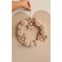 Türkranz Mit Teddybärenmotiv Neutrale Dekoration Fürs Kinderzimmer von MarmysFeltStudio