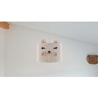 Süße Teddybär Lampe, Lampenschirm Teddybär, Lampe Mädchenzimmer, Neutrallicht Kinderzimmer, Kleinkinder Hängelampe, Babyzimmer Kinder Kronleuchter von MarmysFeltStudio