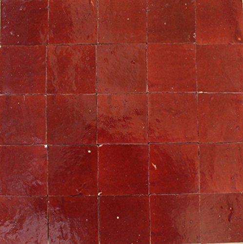 1m² Zelliges Fliesen rot glasiert - Wandkacheln Mosaikfliesen von Zagora